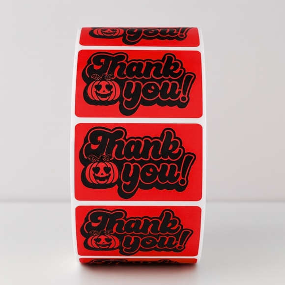 Halloween Thank You Stickers | Pumpkin Labels for Fall Packaging & Gifts - Picture 7 of 11